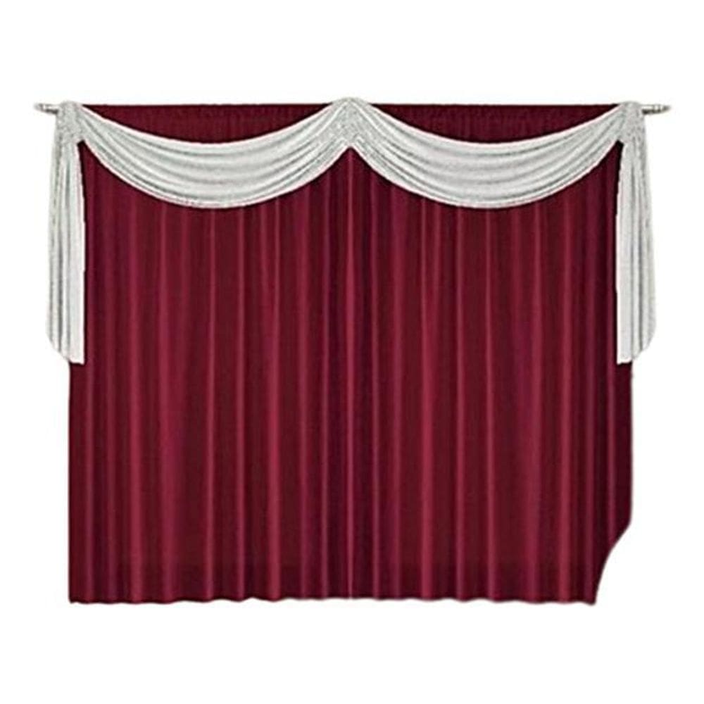 Cortina Quarto E Sala 3,00 X 2,30 Vinho Lais Com Bando