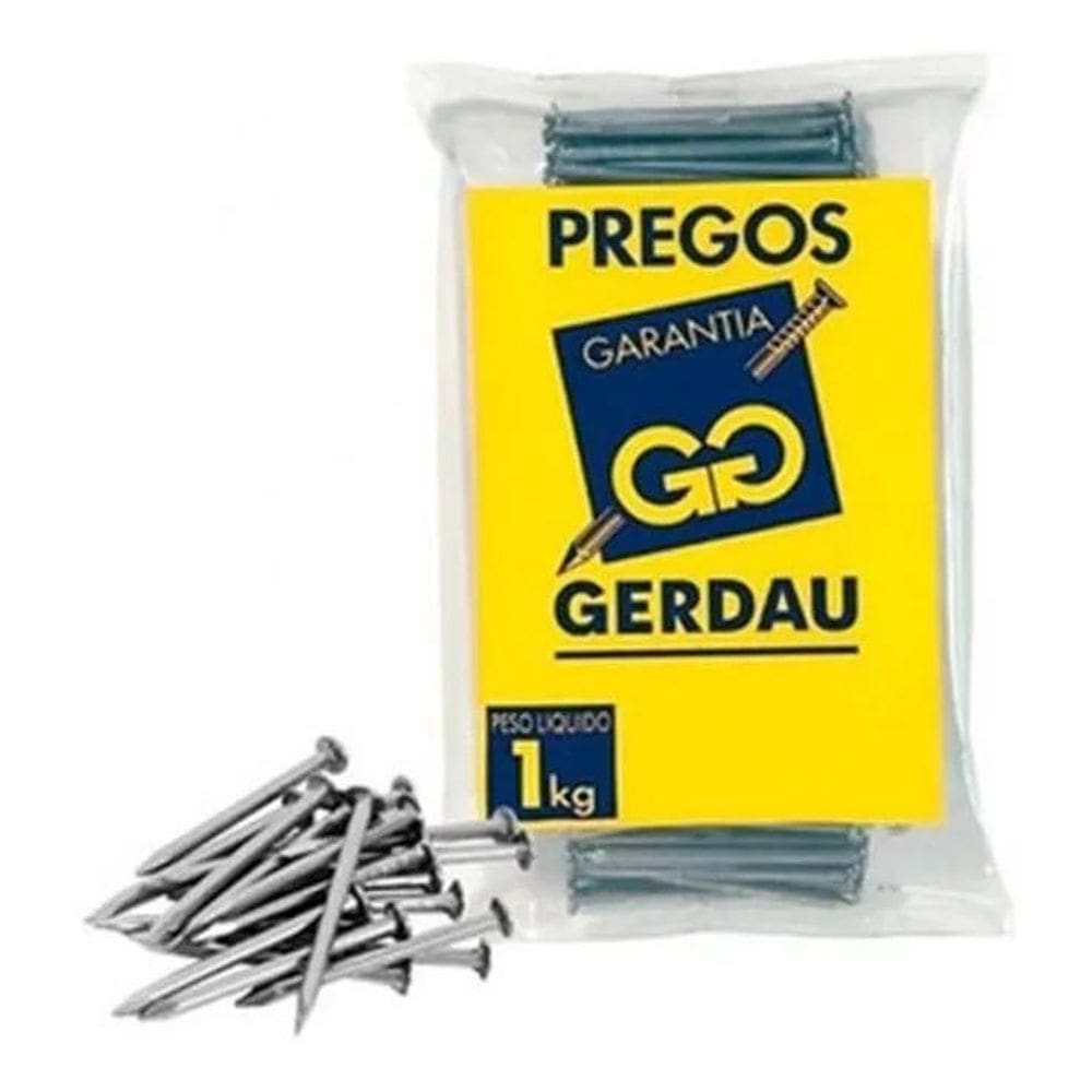 2X Prego 18X27  Kg  Com Cabeça Gerdau Polido 1Kg