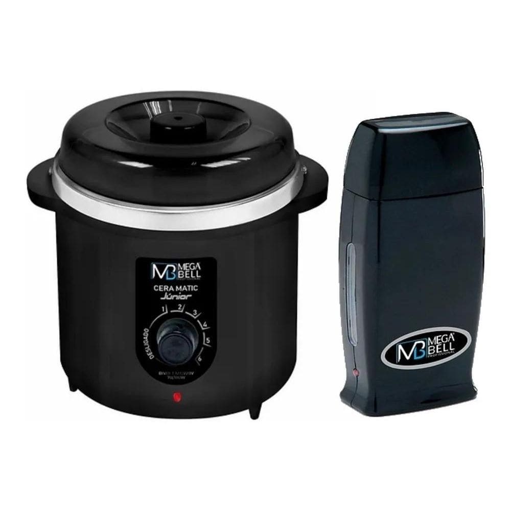 Kit Depilação Termocera 400G Preta + Aquecedor Cera Rollon