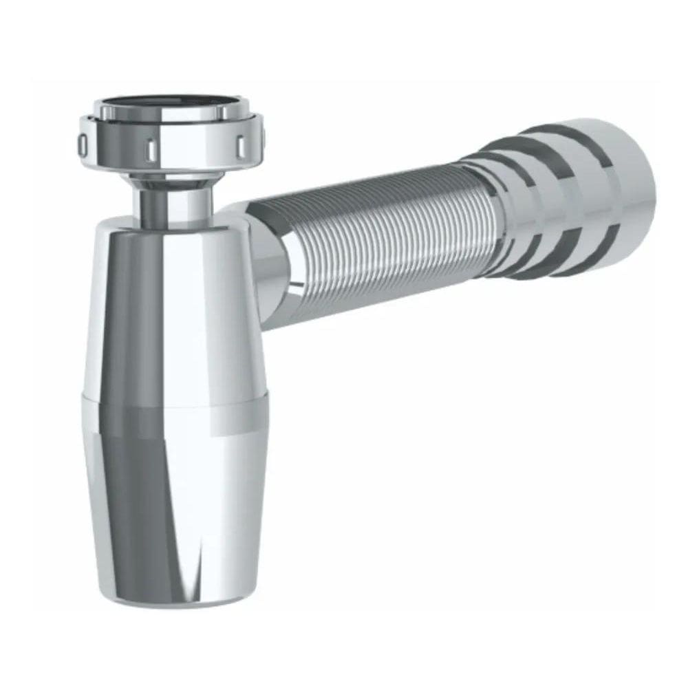2X Sifão Cromado Sanfonado Com Copo Pvc Universal Valeplast
