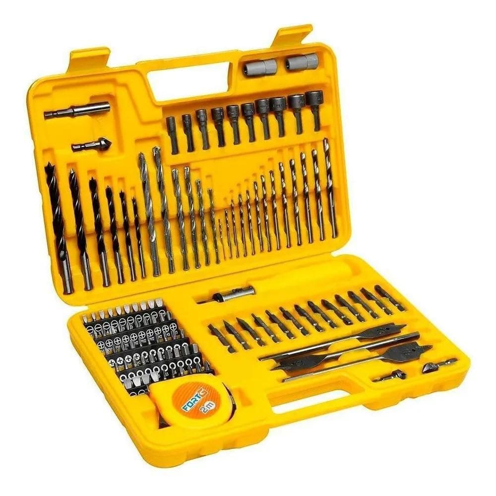 2X Jogo De Brocas E Bits Com 110 Peças Fortgpro Fg8908