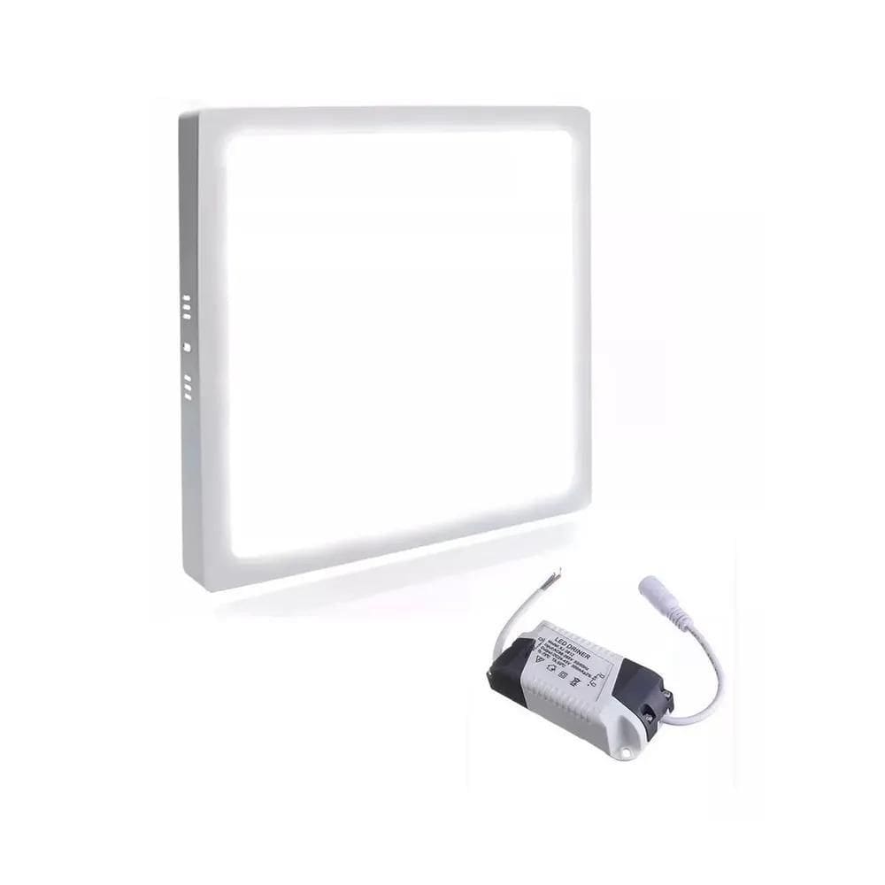 2X Painel Plafon 15X15 12W Led Quadrado Sobrepor Bivolt