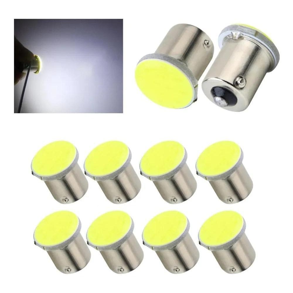 Kit 30 Lampada Cob Led Ba15S 1 Polo Branca 12V