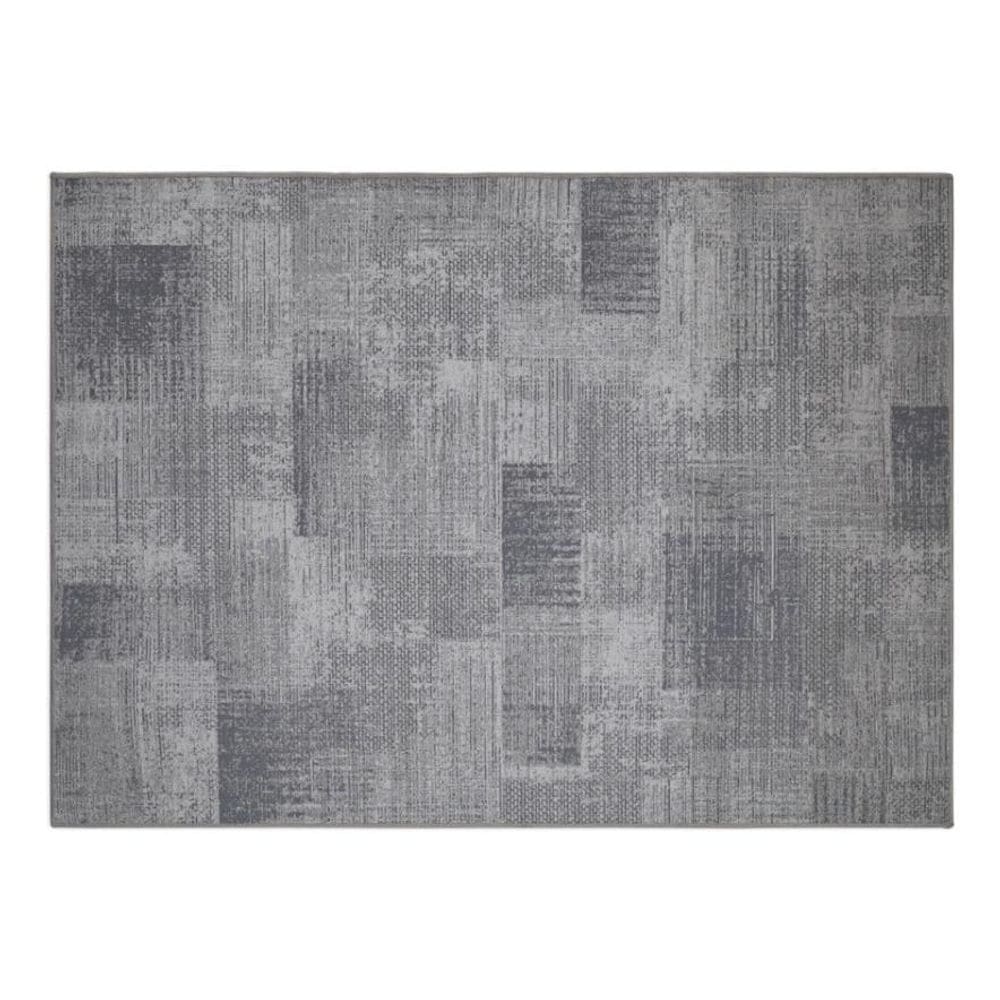 Tapete Sala 200X250Cm Funcional Marche 51 Cinza Sem Pelo