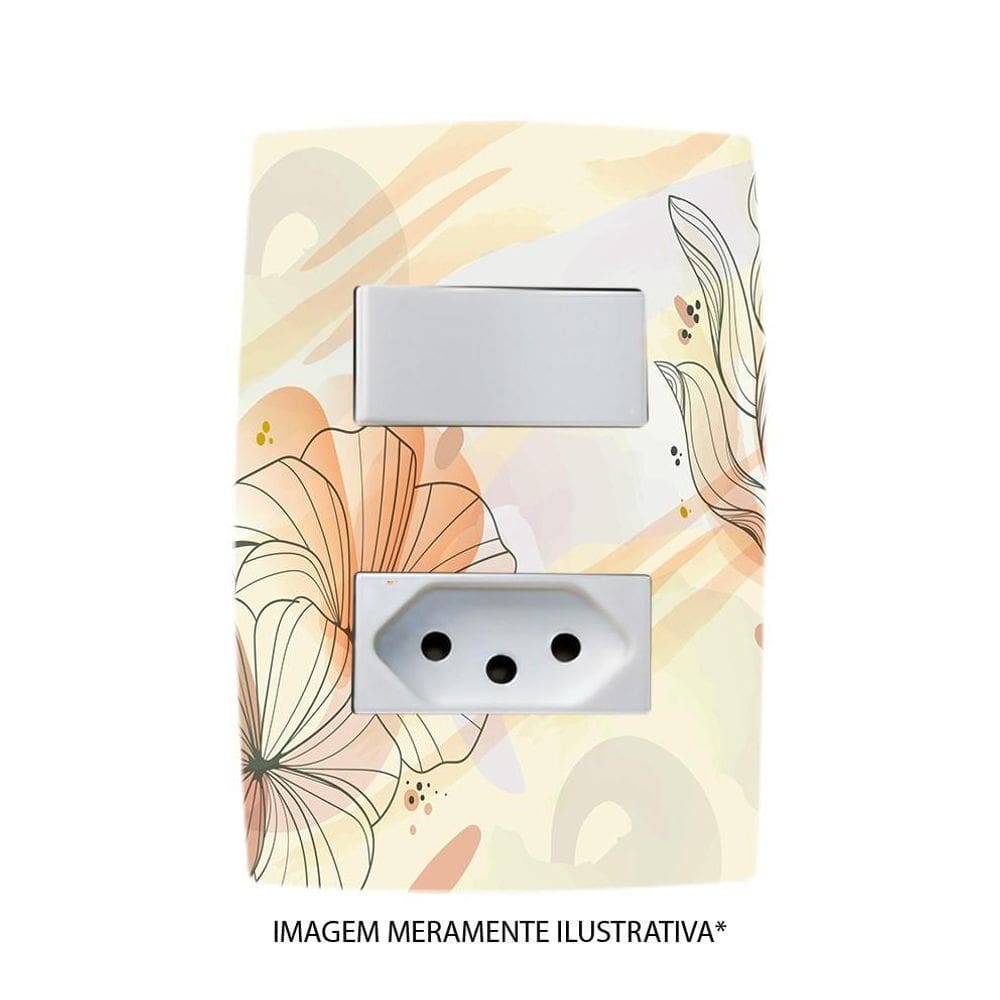 Adesivo De Interruptor Floral Mod 07