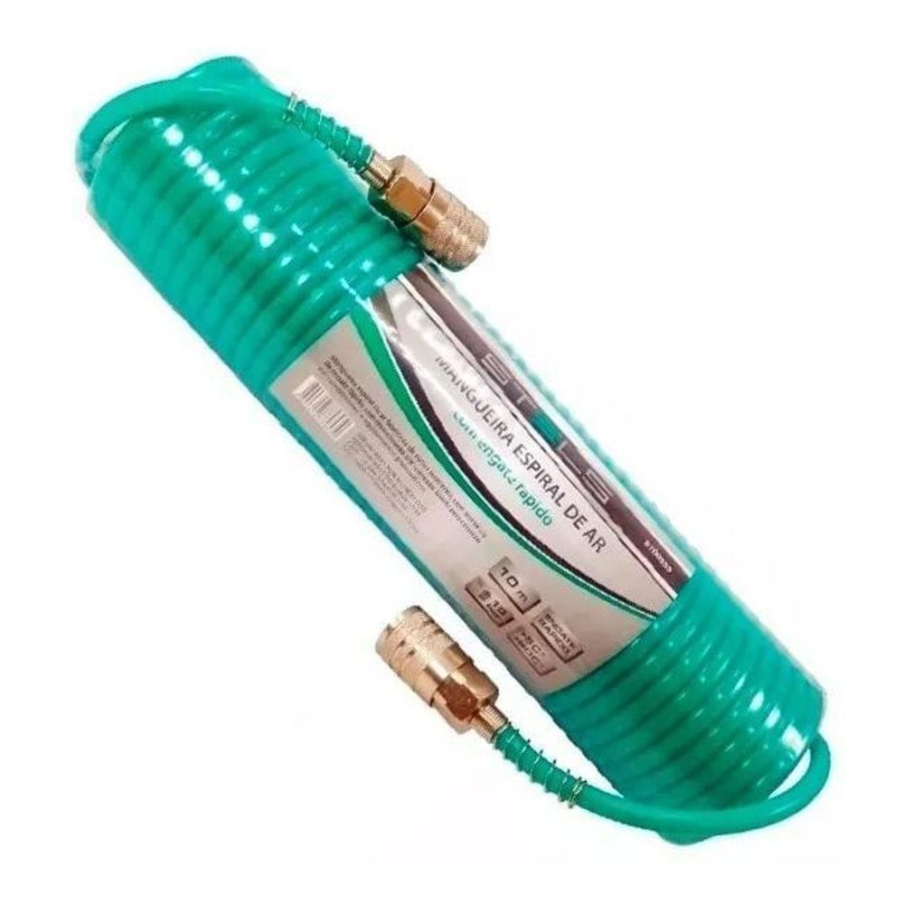 Mangueira De Ar 1/4 Para Compressor 10 Mts Com Engate Rápido
