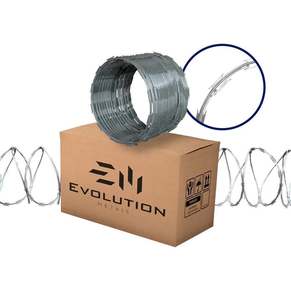 2X Rolo Cerca Concertina Dupla Clipada 30Cm 5Mts - Evolution