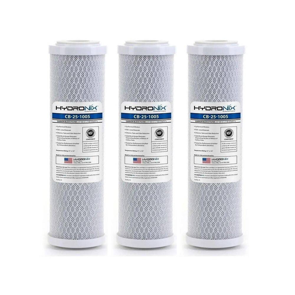 Kit 3 Refil Carbon Block Hydronix 10X2.1/2 5 Micras Carvão
