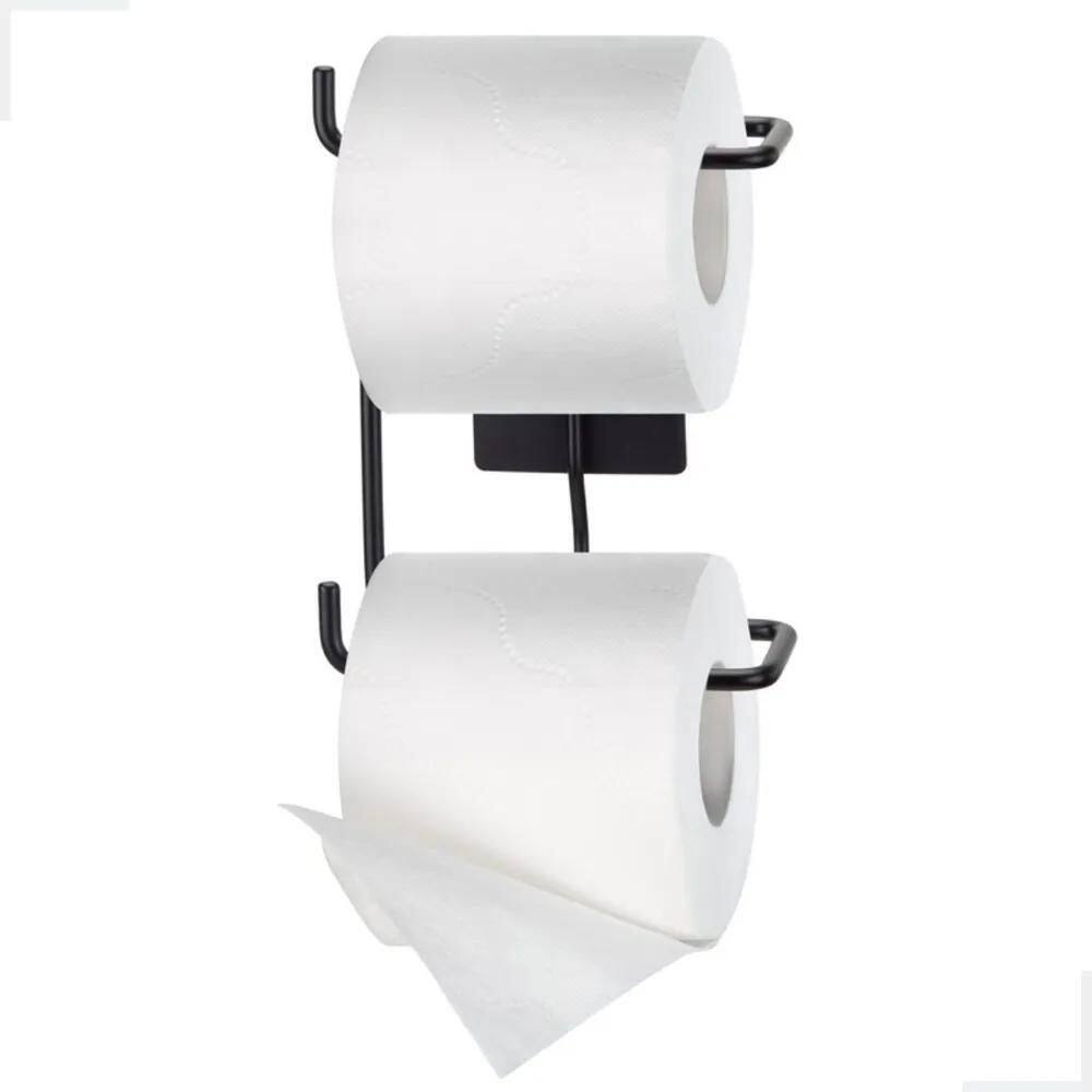 2X Suporte Banheiro Porta Papel Higieno De Parede Duplo 3M
