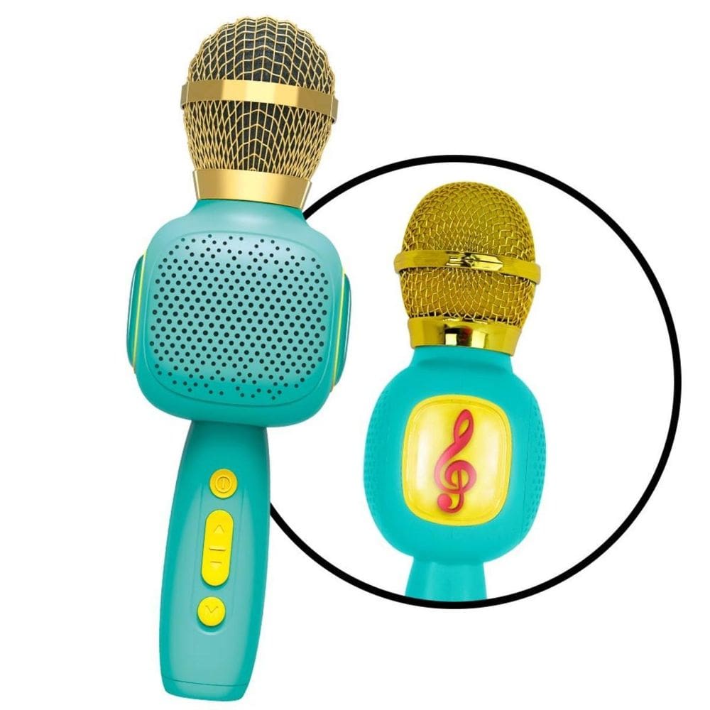 Microfone Karaokê Infantil Recarregável Azul Dmt6870 Dm Toys