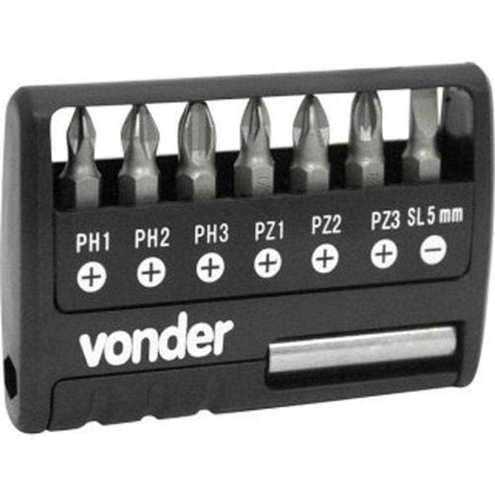 Bits/Ponteira Crv Com 9 Peças Encaixe 1/4Pol Vonder