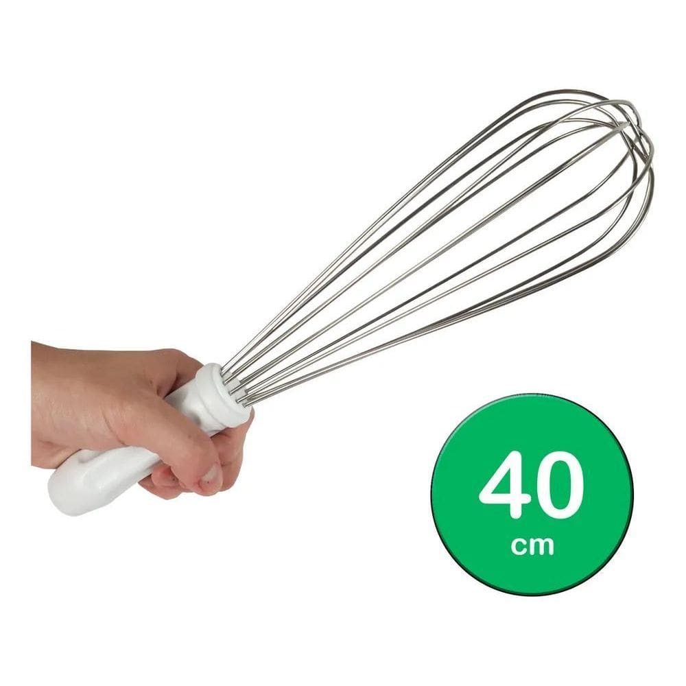 2X Batedor Tipo Pera 40Cm Bater Cremes Coberturas Doces Solr