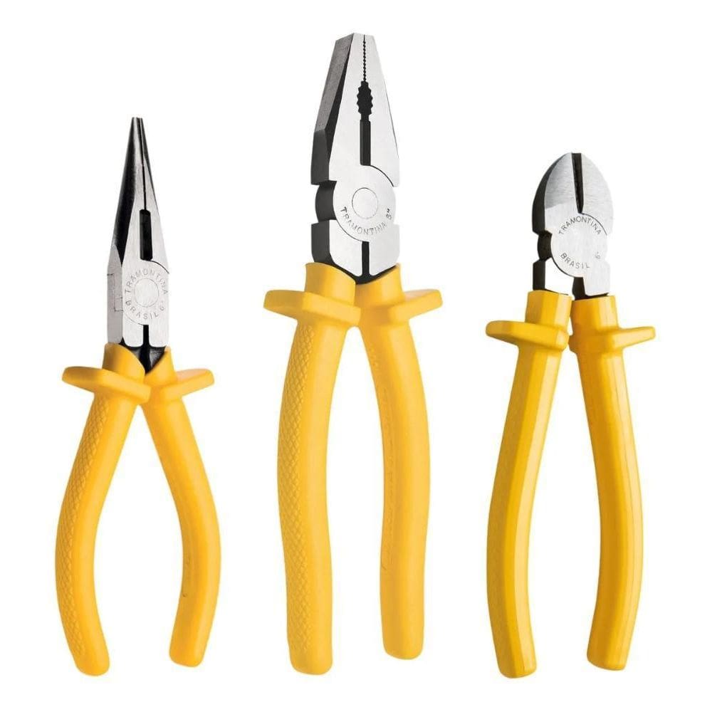 Kit 3 Ferramentas Alicate Universal Corte Bico 1000V Isolado