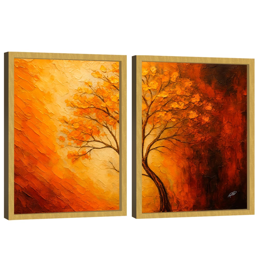 Quadro Decorativo Árvore da Vida Espatulada Duo