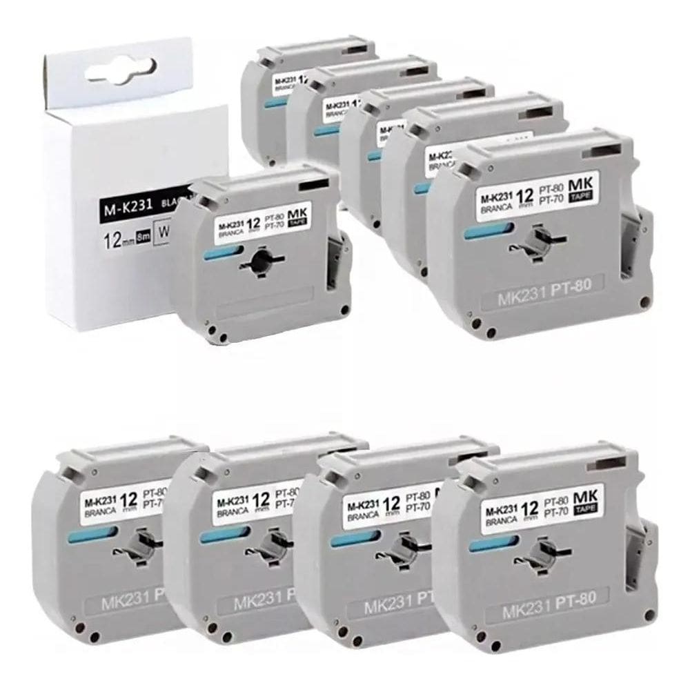2X 10 Fita Compatível Brother M231 M-K231 0.47 Pt80 Pt 70 1
