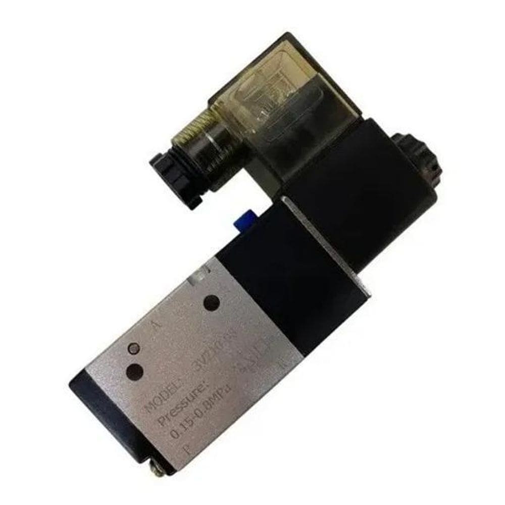 2X Válvula Solenoide 3/2 Vias Retorno Mola Rosca 1/4 Escape