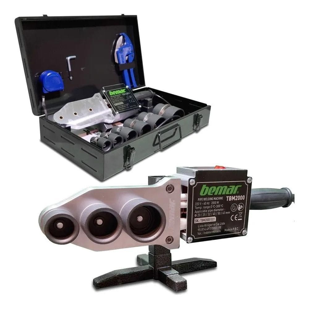 2X Termofusora 2000W 6 Bocais Ppr 20 A 63Mm + Tesoura E Tr