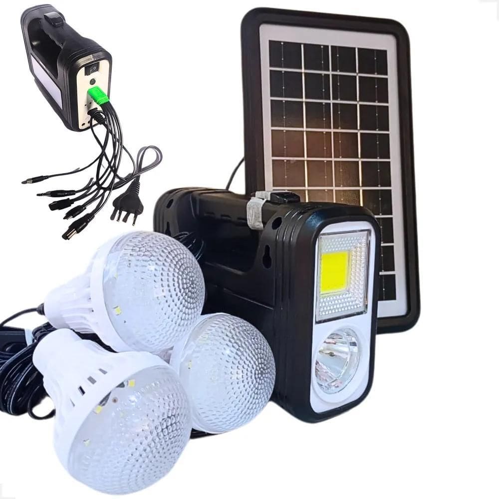 2X Kit Iluminação Camping Barraca Carregador Solar Portatil