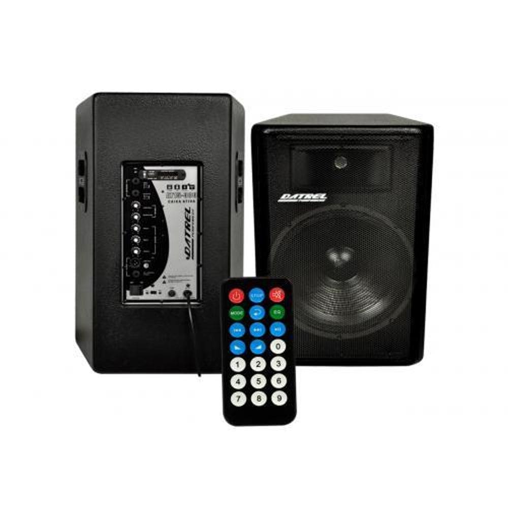 Kit Caixa Ativa Passiva Datrel Falante 15 600W + Cabo Bivolt