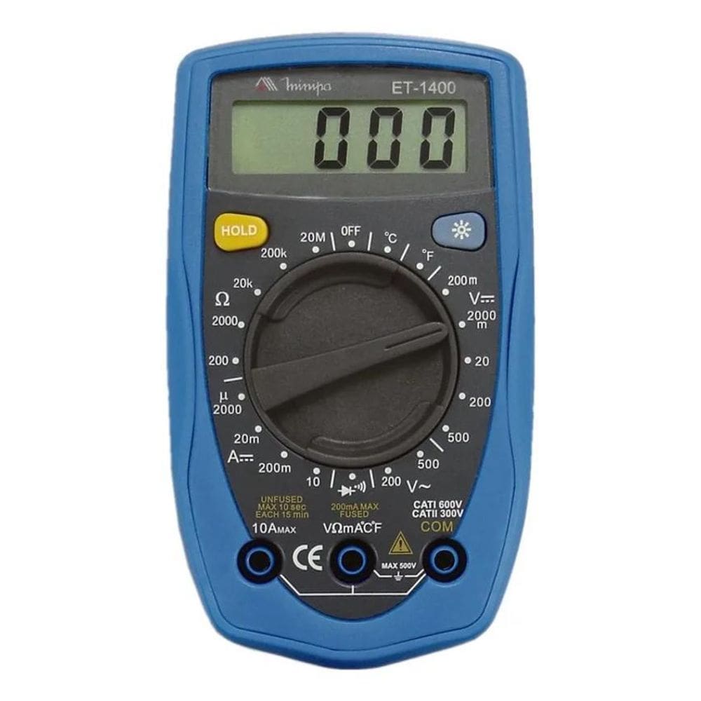 Multímetro Digital Portátil Et-1400 Minipa Profissional
