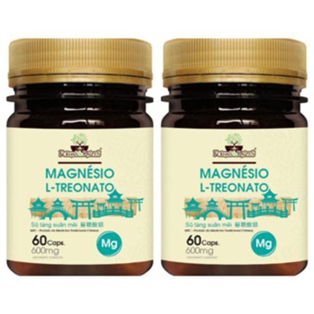Kit 2 Un - Magnesio L Treonato 600Mg 60 Caps Folha & Raizes