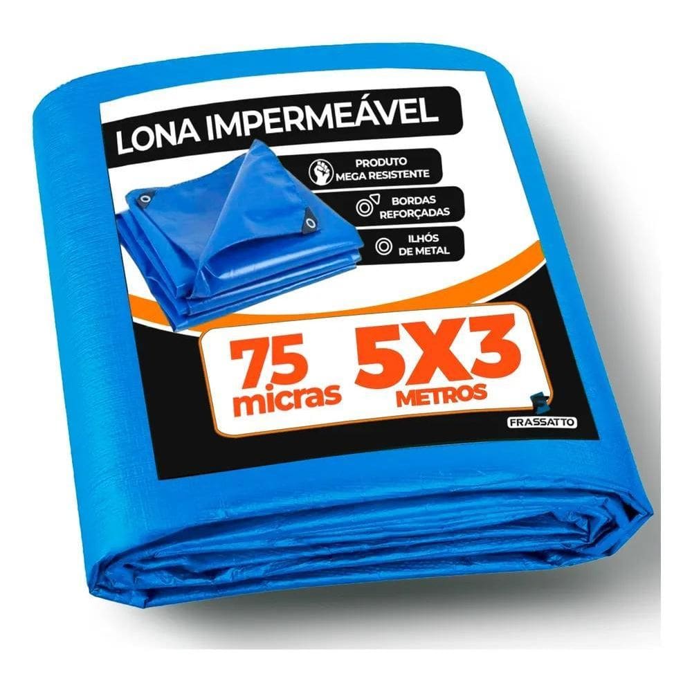 Lona Plástica 70Gsm 5X3 Metros Para Camping Toldos Telhado