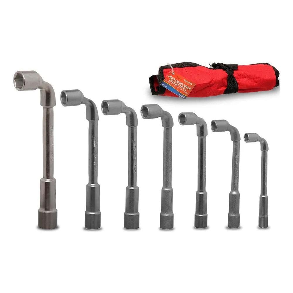 Jogo De Mini Chave L / Biela Vazada 7 Pcs 8 Ate 17Mm Corneta