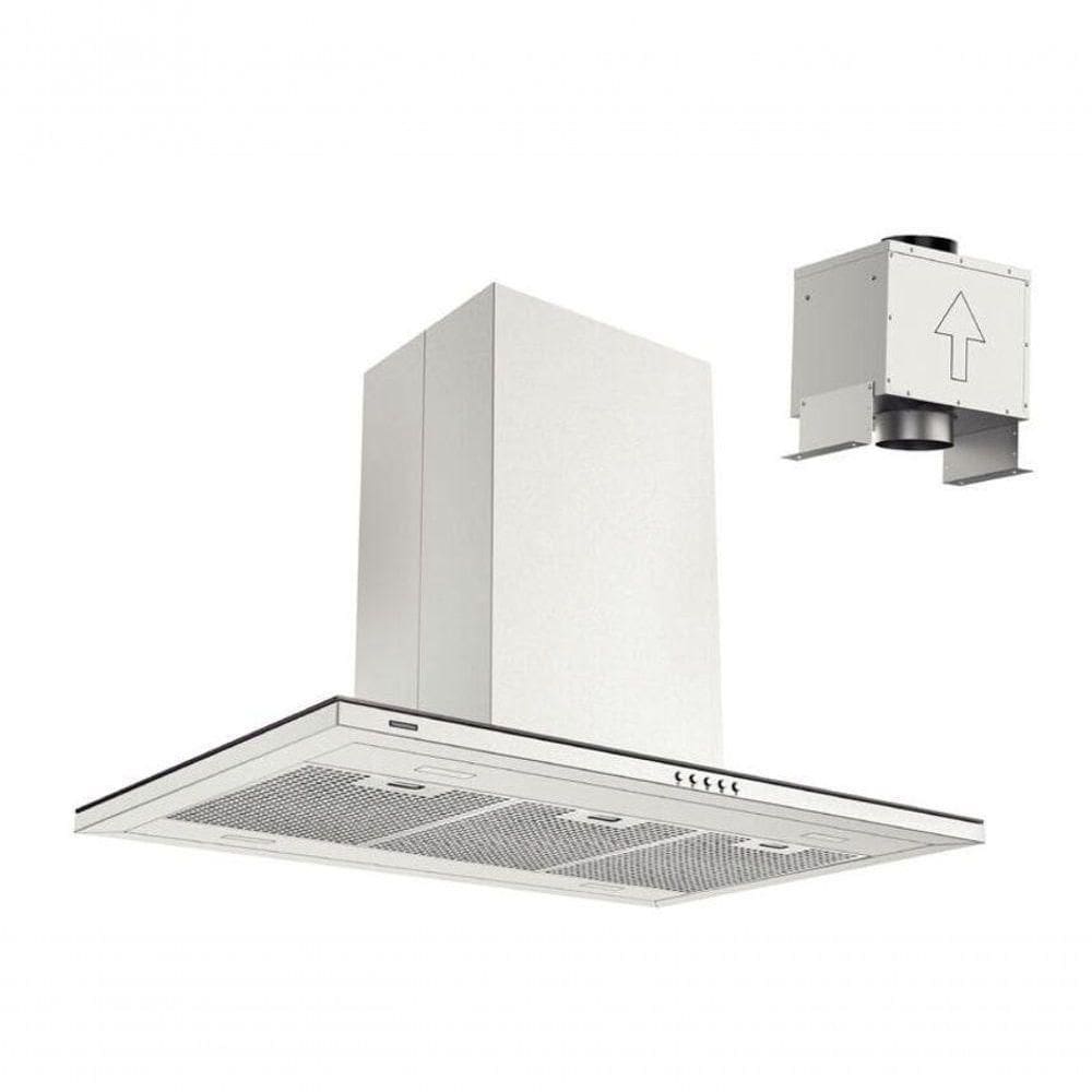 Coifa De Ilha Tramontina Slim Isla Split Aço Inox Com Acabamento Acetinado 90cm 220V