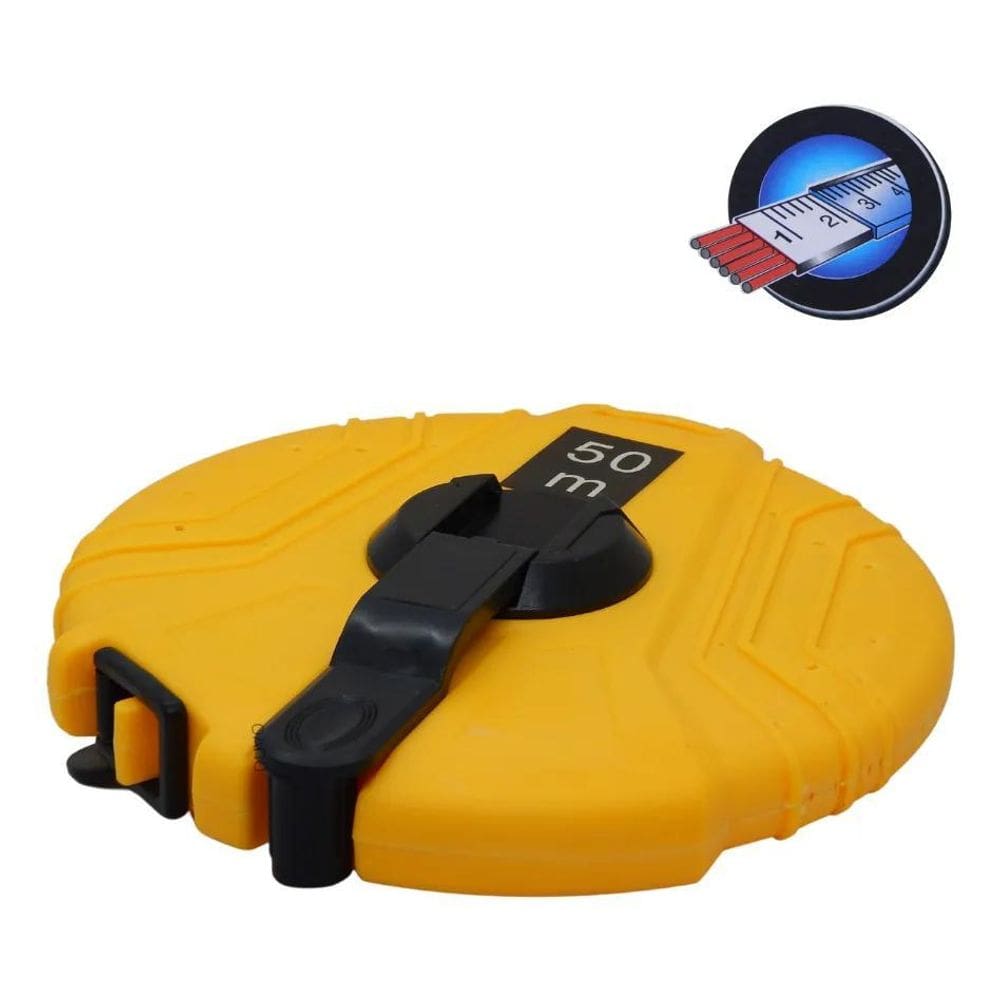 Trena 50 Metros Fita Fibra Vidro Com Manivela Profissional