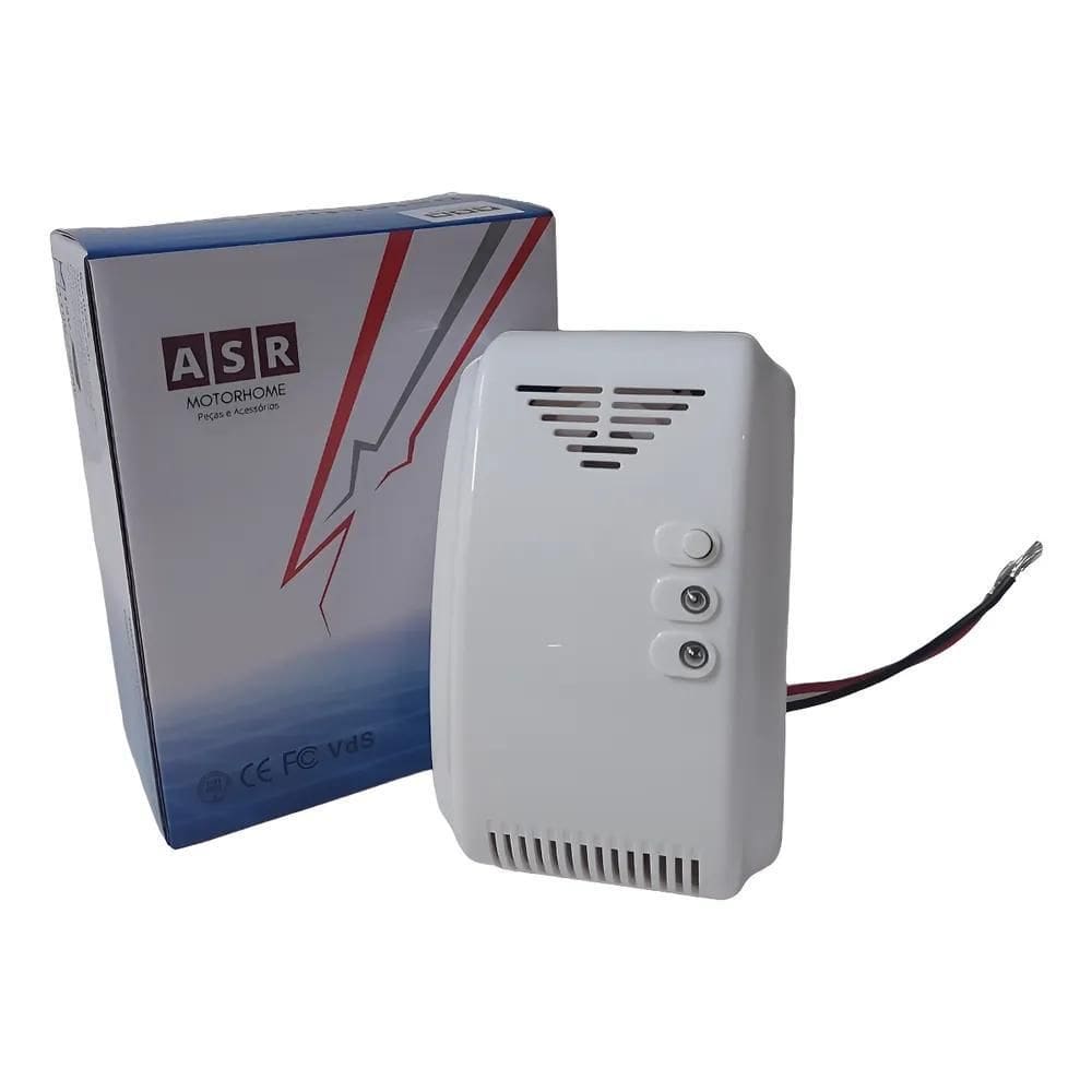 2X Sensor Detector Gás 12V Branco Para Motorhome E Barco