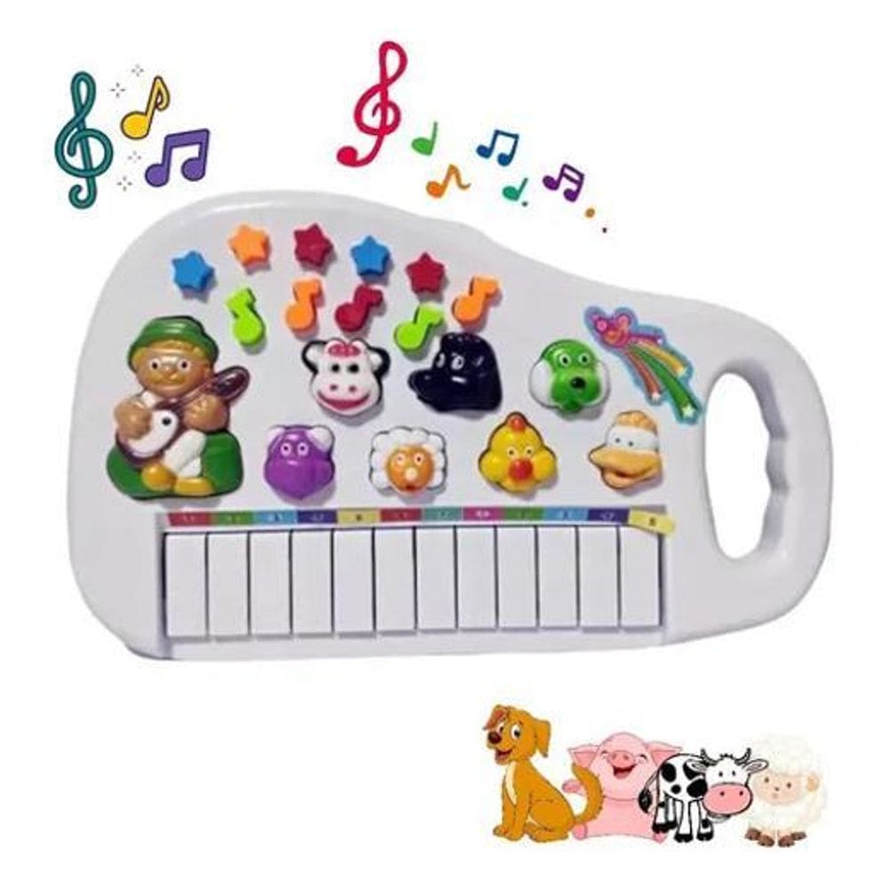 2X Piano Infantil Teclado Musical Para Criança Som Animais B