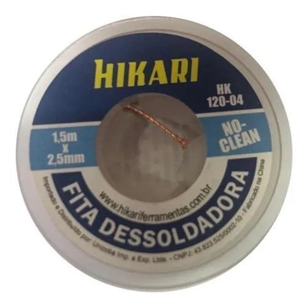 2X Fita Dessoldadora Malha Hk-120 1,5M X 2,5 Mm Solda Hikari