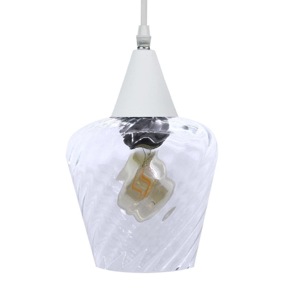 Pendente Taschibra Monalisa Transparente E27 Bivolt Branco