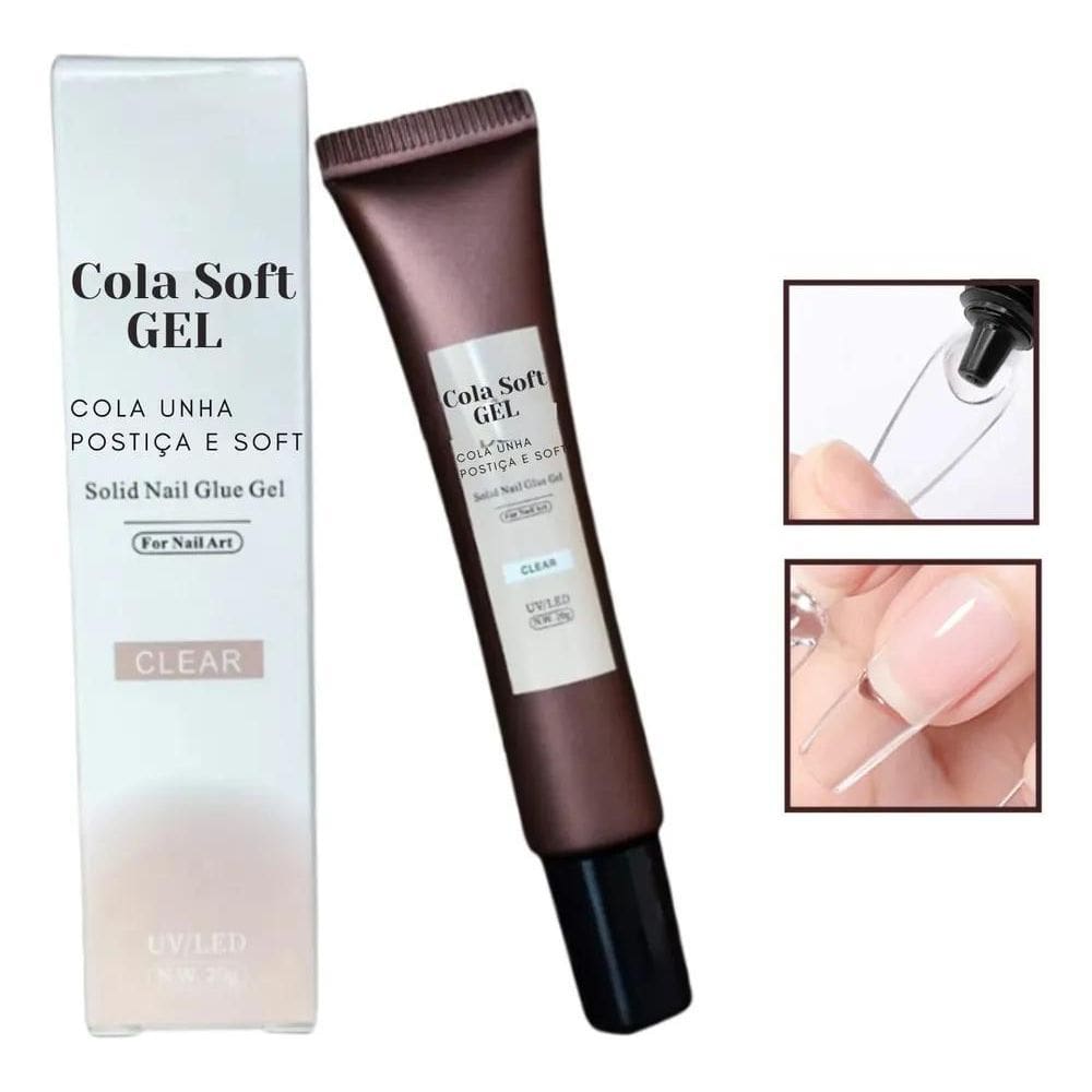 Cola De Unha Postiça Tips Realista Acrigel Em Gel Led/Uv