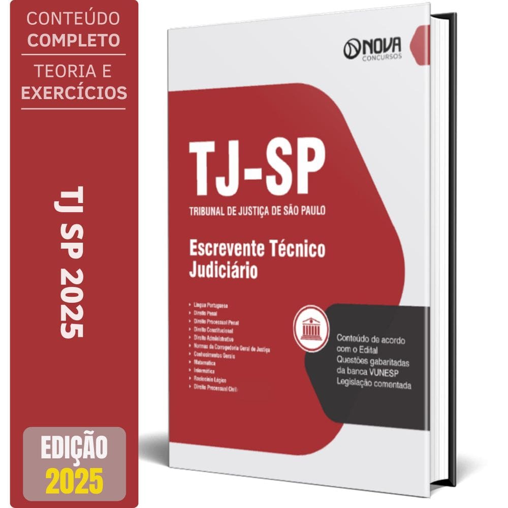 Apostila Tj Sp 2025 - Escrevente Técnico Judiciário