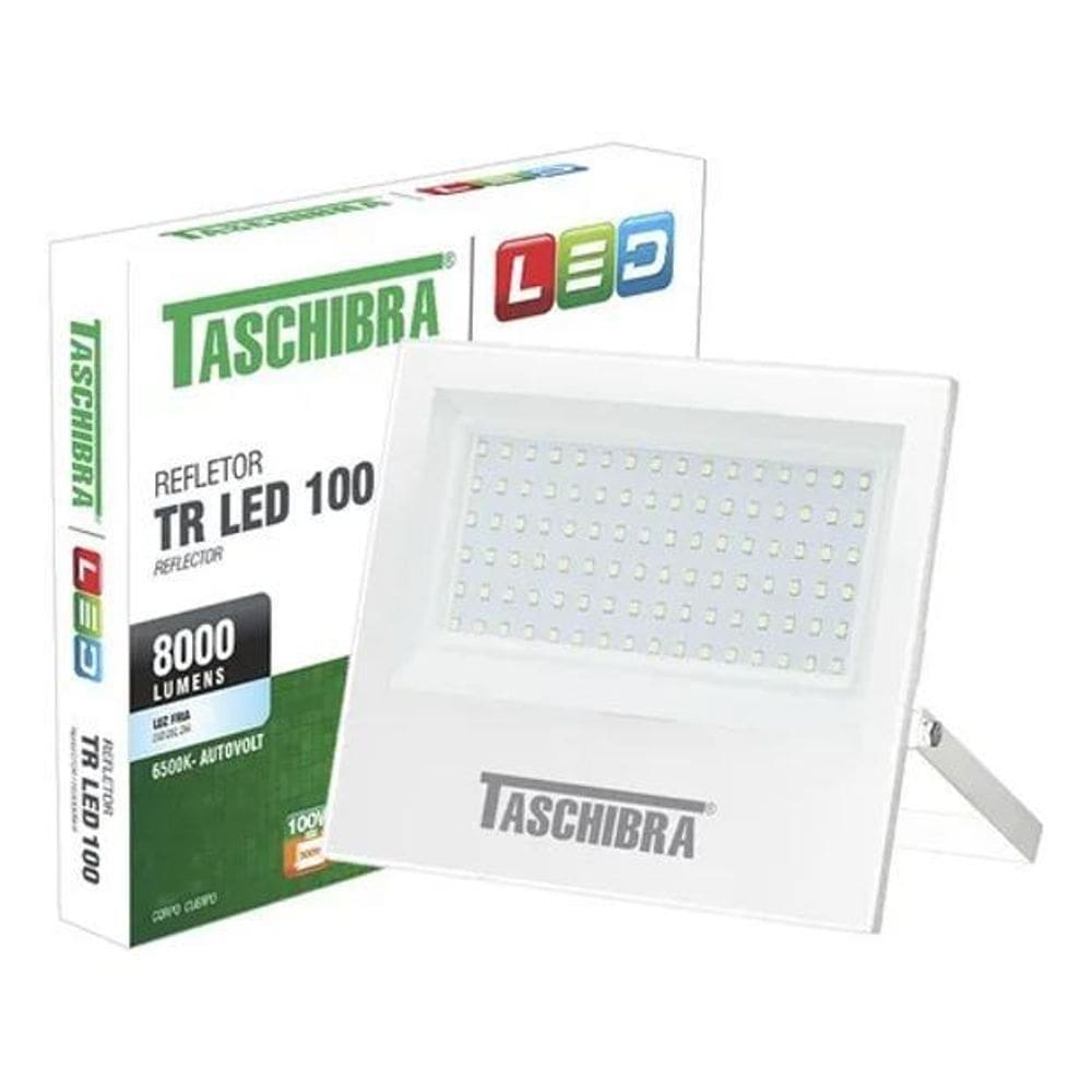 Refletor Holofote Led 100W 6500K Carcaça Br Taschibra