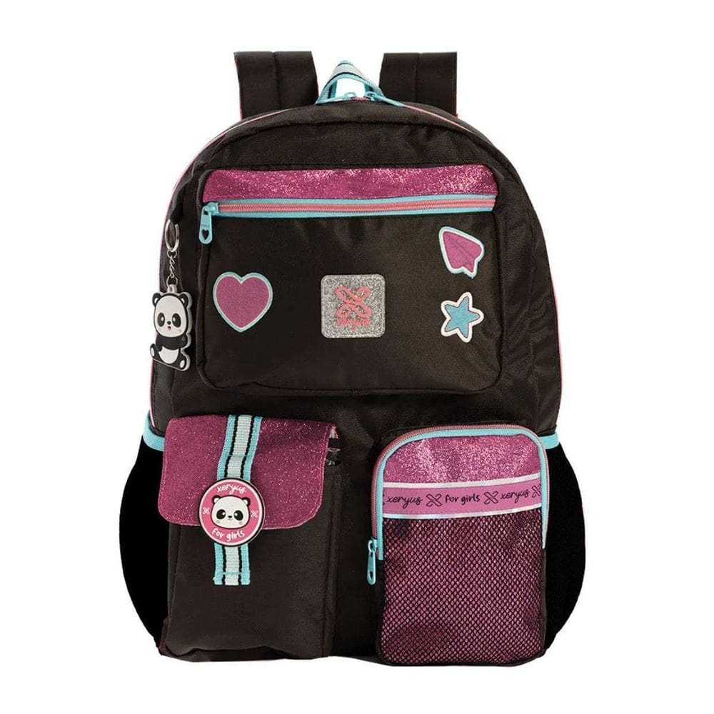 Mochila De Costa Utility Panda Preto Juvenil Feminina Xeryus