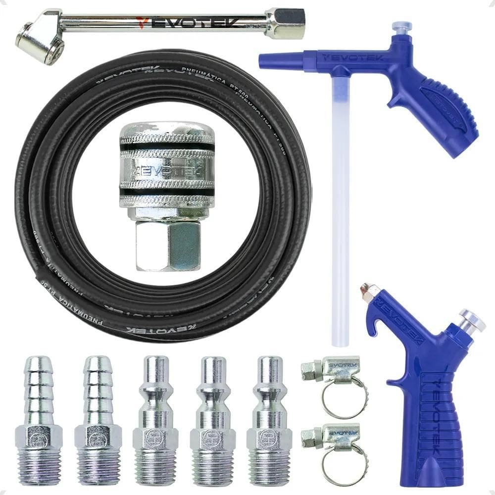 Kit Mangueira Compressor De Ar 1/4 Com Bico Encher Pneu Enga