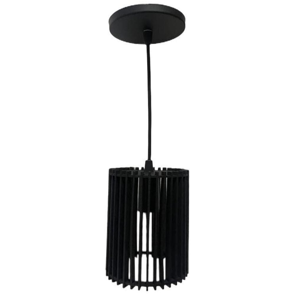 Lustre Redondo Pequeno - Preto Fosco