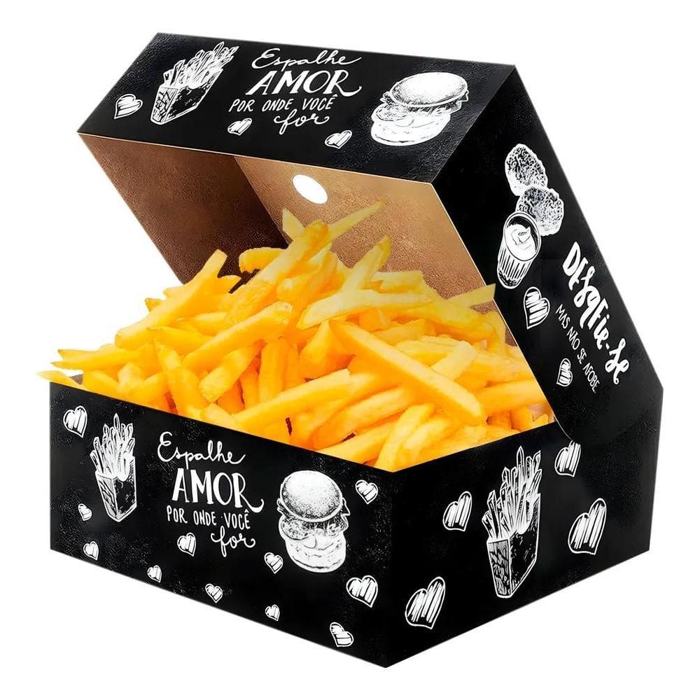 Embalagem Batata Frita Viagem Delivery P Modelo Giz 50 Un