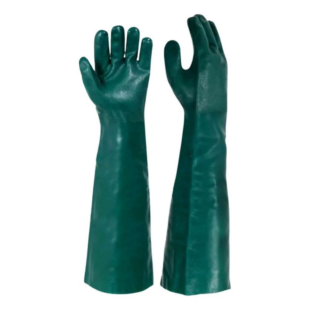 Luva Pvc Forrada Palma Áspera Cano Longo 70Cm Alta Qualidade