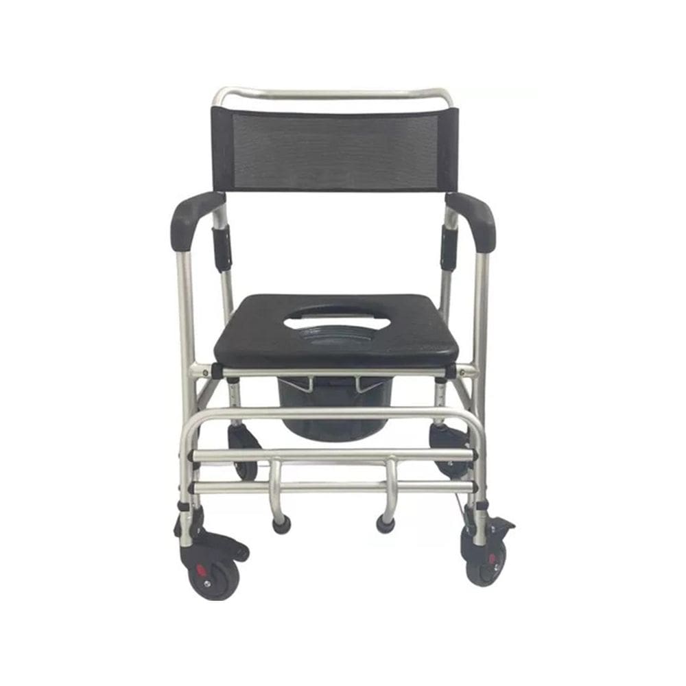 Cadeira Banho 4 Rodas B100 Em Alumínio Idosos Até 140Kg