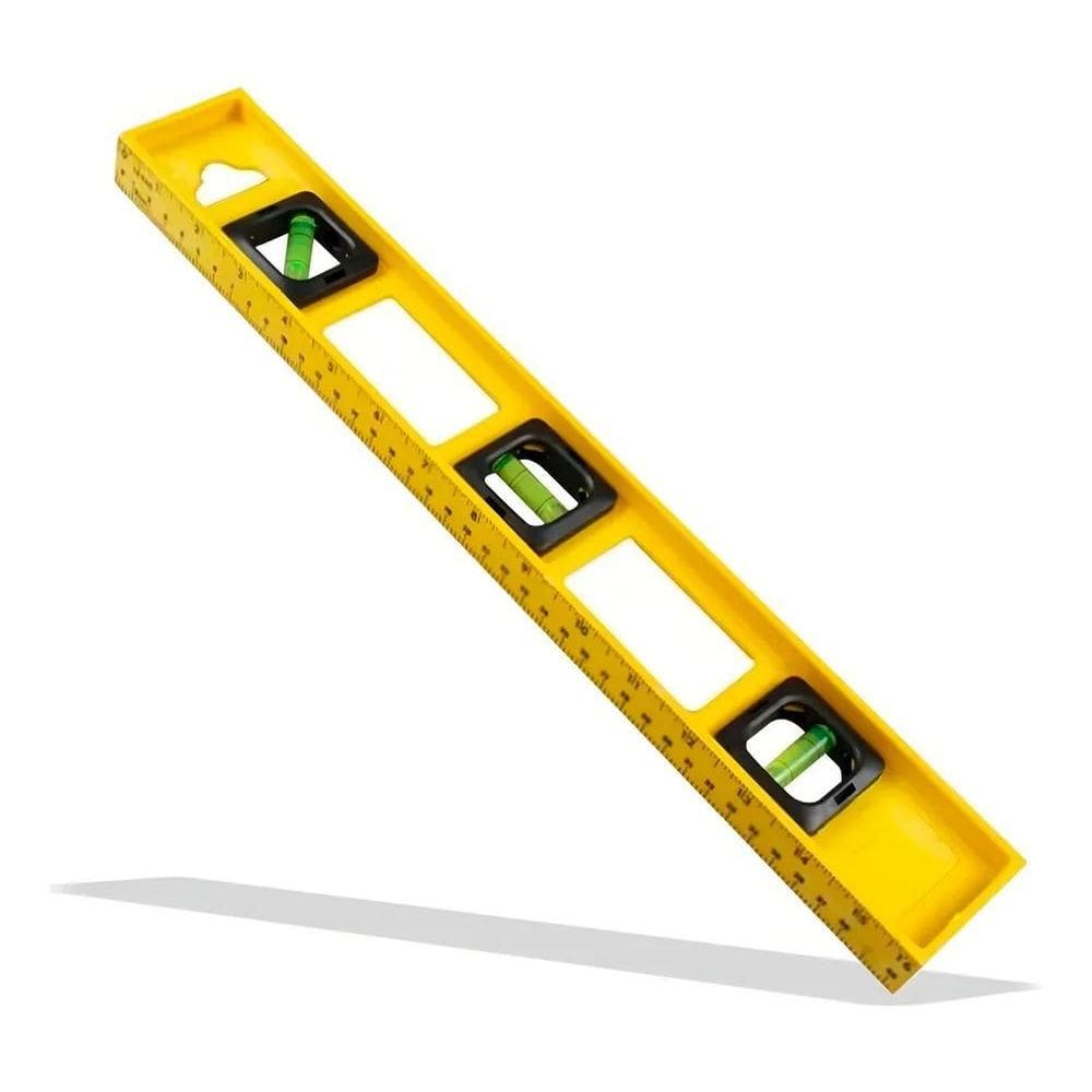 Nível De Mão Nivelador Pedreiro Resina 3 Bolhas Régua 50Cm