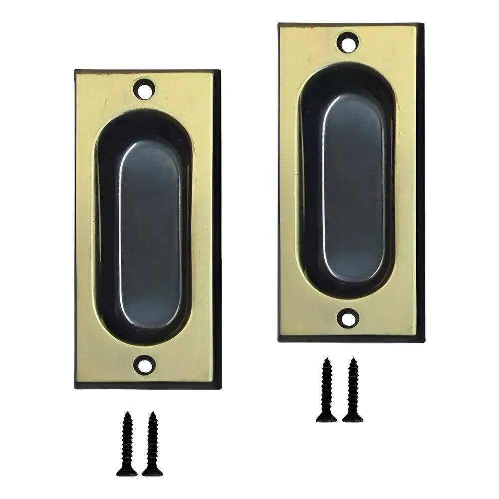 2X Par Puxador Concha Embutir Porta Janela De Correr L. Oxid