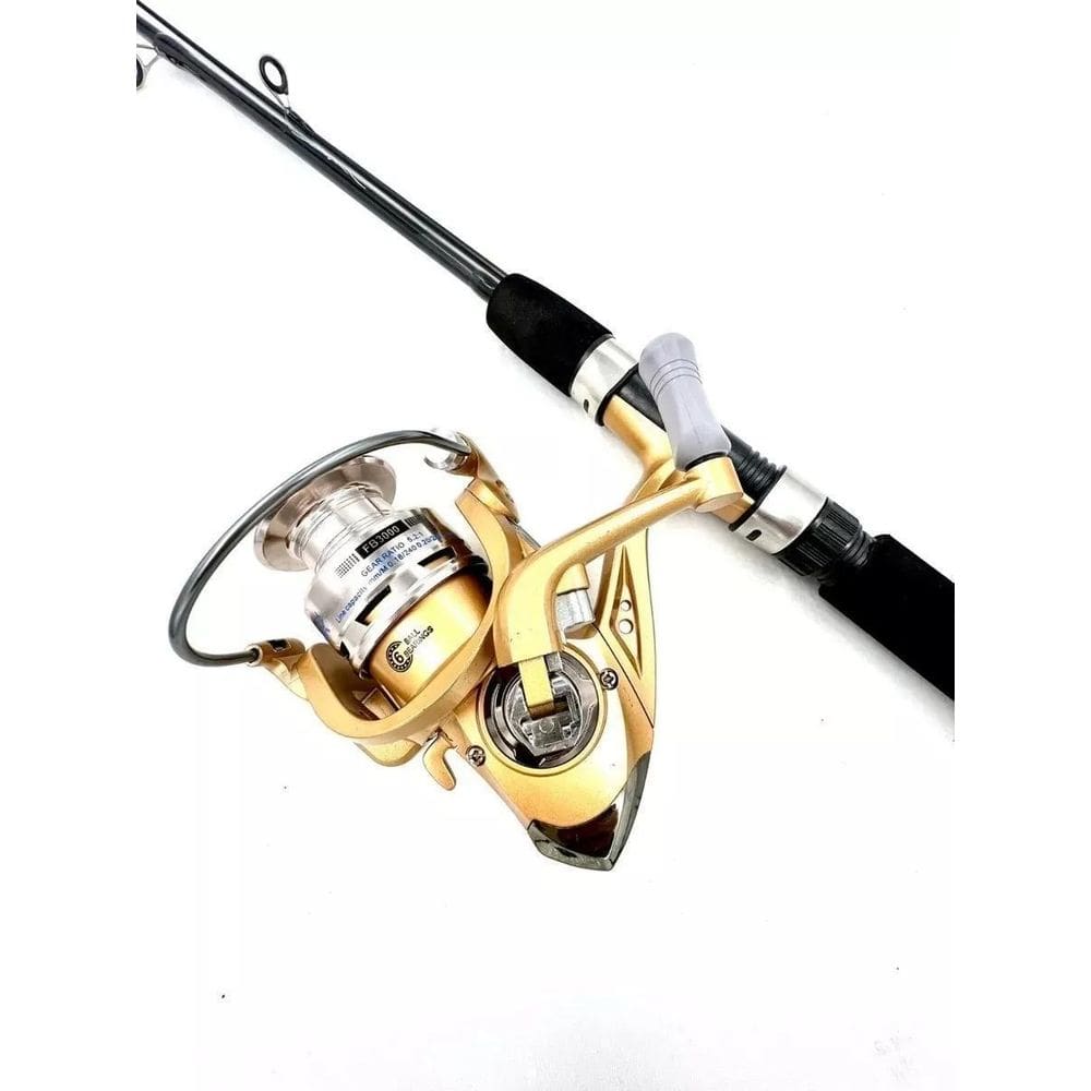 Kit Molinete Fb3000 Alumínio Profissional E Vara 25Lbs 1,20M