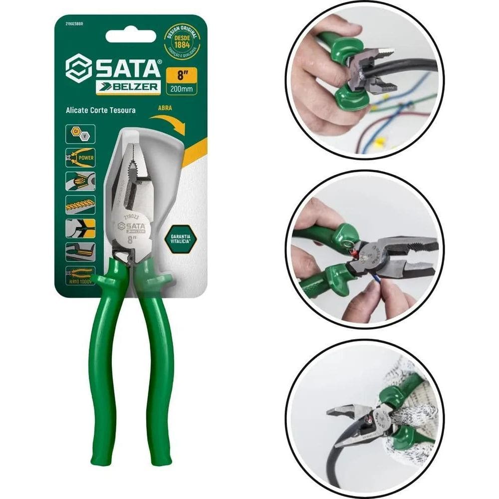 Alicate Universal Corte Tipo Tesoura 8 Cabo Flexivel Belzer