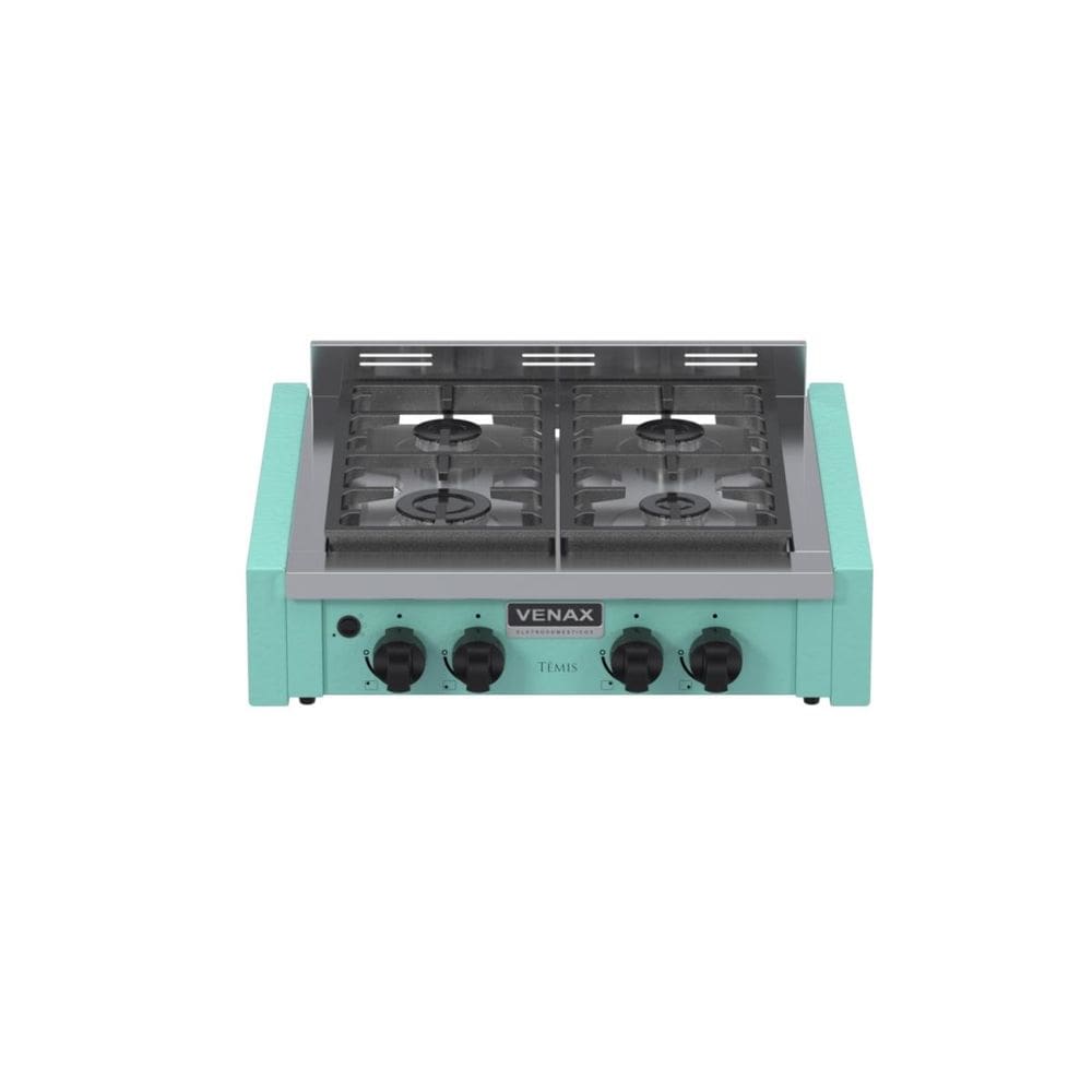 Fogao de Mesa de Embutir 4 Bocas Venax Temis Verde Gas Glp