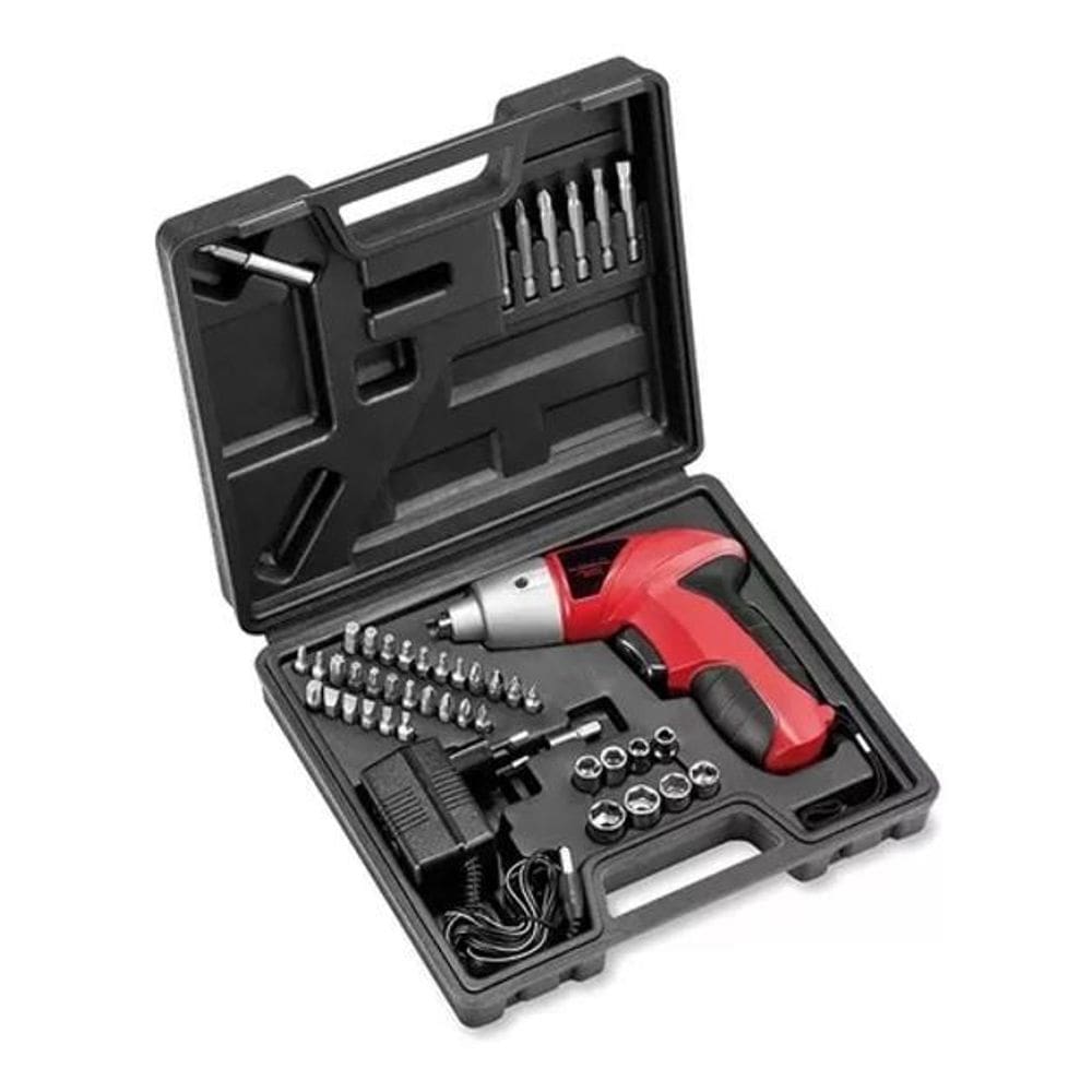 Maleta Parafusadeira Elétrica Portátil 46 Peças 4.8V Bivolt