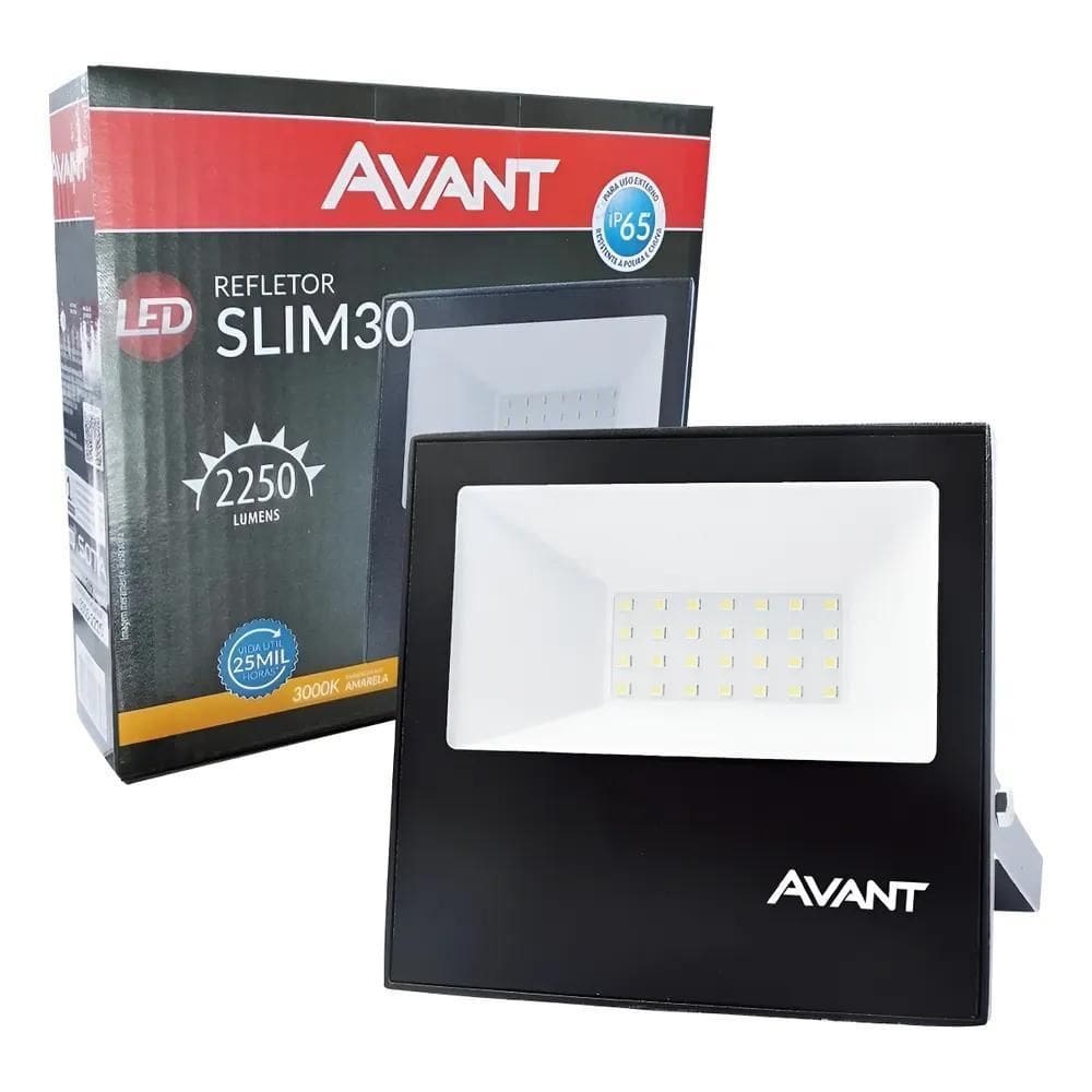 2X Refletor Holofote Led Smd 30W Branco Quente 3000K Bivolt