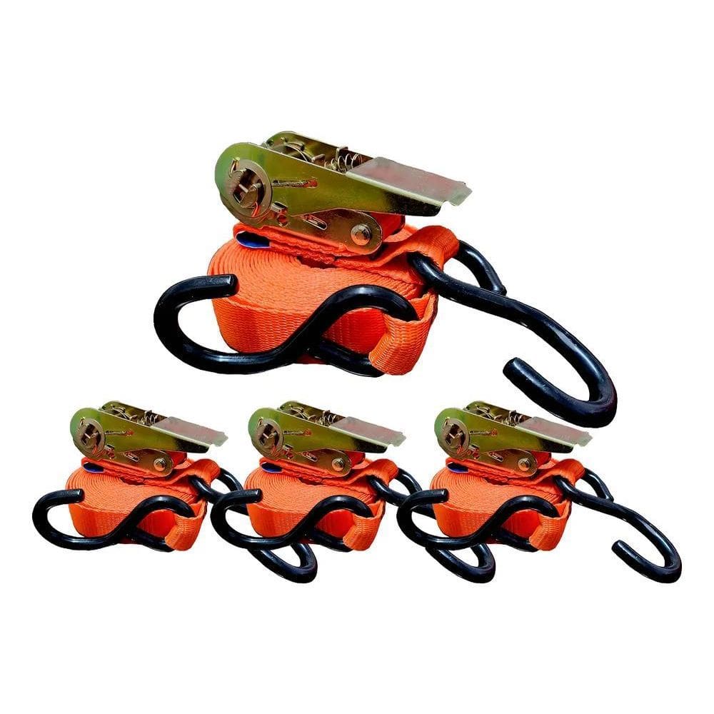 2X Kit 4 Cinta Amarração E Catraca 800Kg 4M Gancho Emborrach